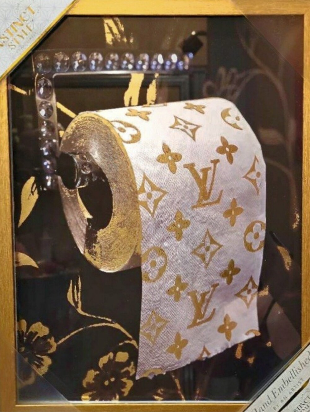 Instinct Style Louis Vuitton Luxury Monogram Toilet Paper Framed Wall Decor